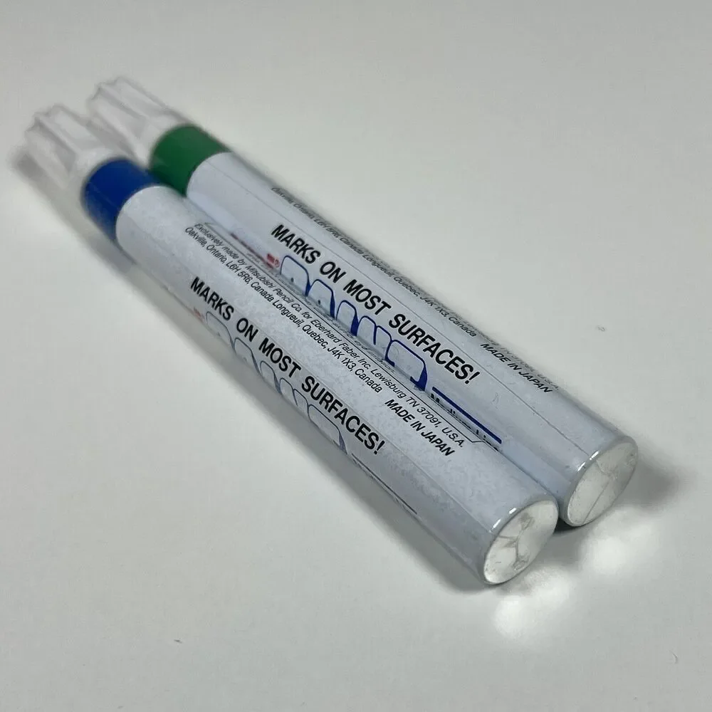 Uni PX-20 Permanent Oil-Based Medium Pens 1 Green 1 Blue Paint Markers Uni-Ball